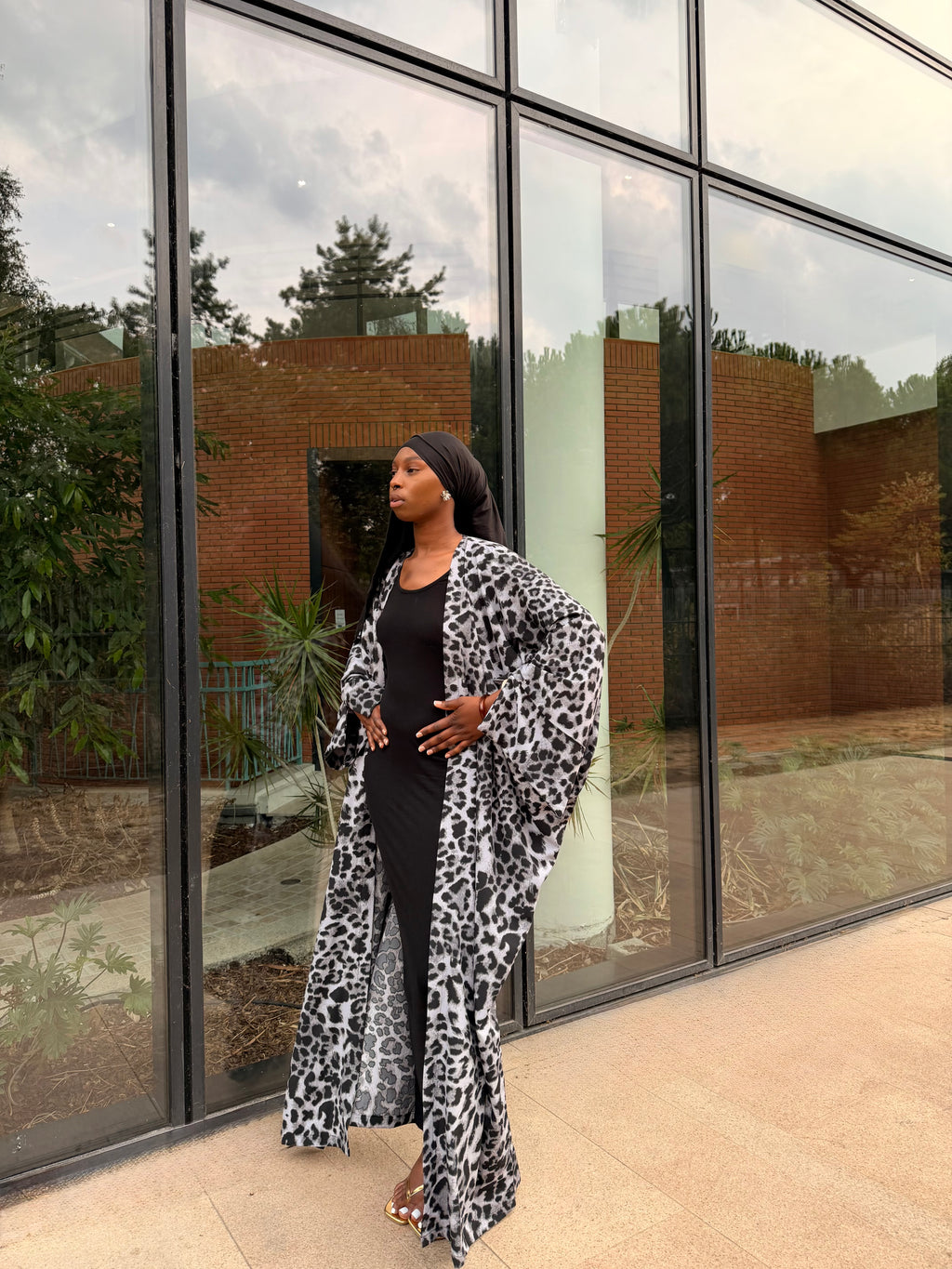 Kimono léopard grey
